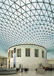 Imagen de la librería o biblioteca Sala de Lectura del Museo Británico de Londres (the British Museum)